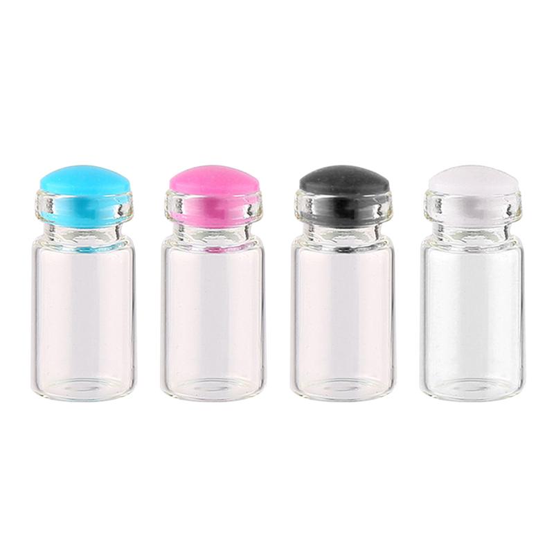 50 Uds 0,5 ml pequeños frascos de vidrio transparentes con tapón de silicona DIY botellas deseo mensaje bodas deseos favores