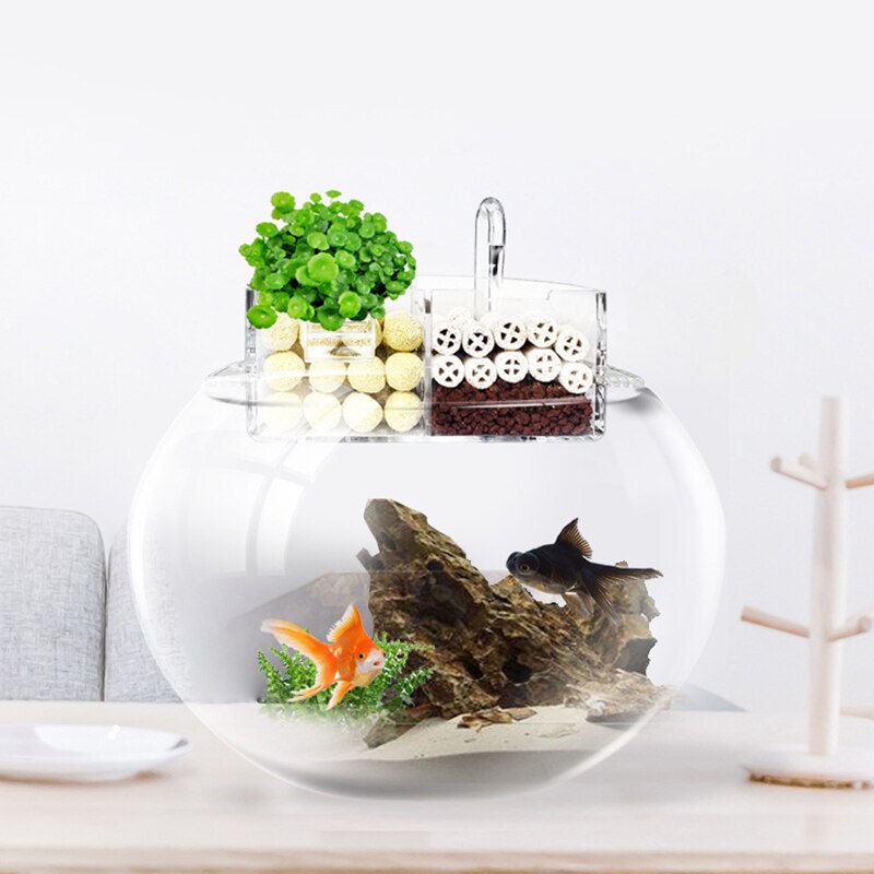 3 in 1 Aquarium Filter Kasten Externe Acryl Externe Hänge Wasserfilter Aquarium Filter Kasten für Runde Fisch Panzer zubehör