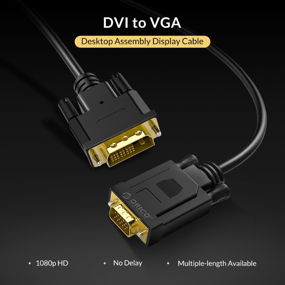 Orico Dvi Naar Vga Kabel 1080P 60Hz Dvi 24 + 5 Male Naar Male Vga Converter Video Kabel adapter Voor Pc Monitor Projector