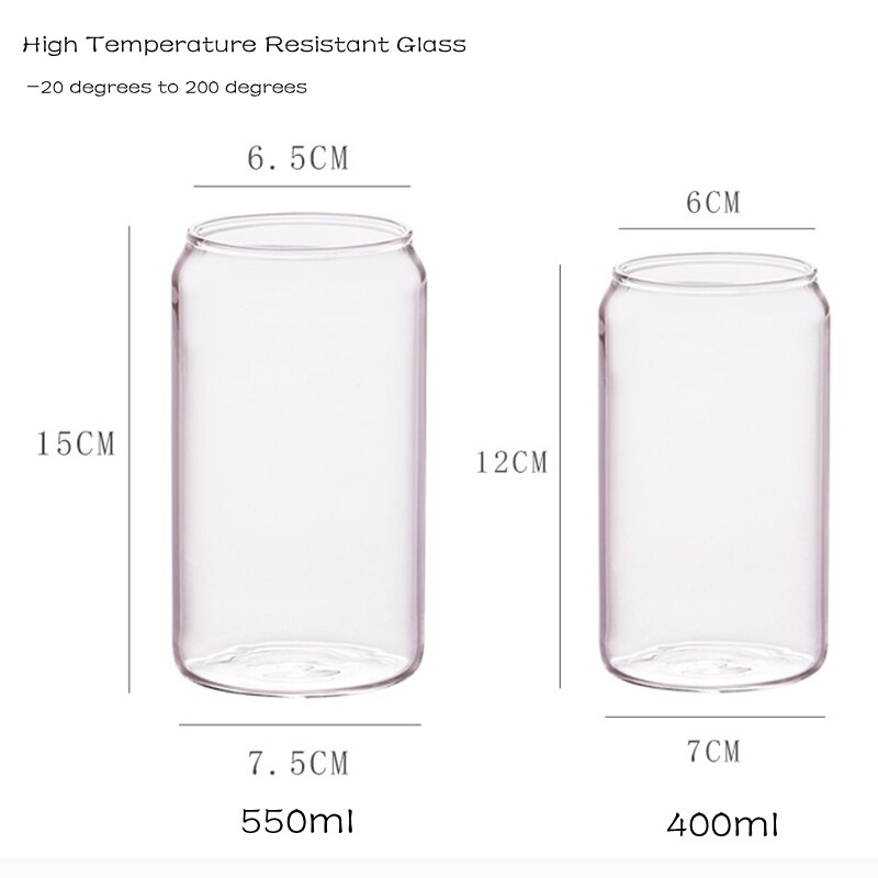 400ml/550ml Can Shape Glass Water Milk Juice Simple Juice Cup Beer Glass Shake GlassDessert Cup Cola Mug