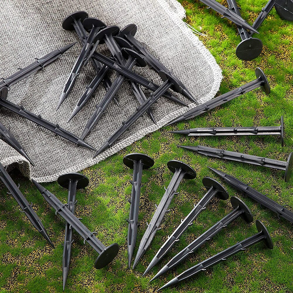 100Pcs Plastic Stakes, Yard and Garden Stakes, Gardening Ground Sturdy Rustproof Stake for Plant Support, Holding Down Tents