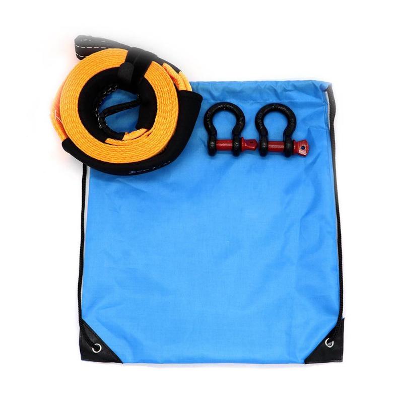 5m 5 Tons Heavy Duty Car Recovery Tow Strap Towing Rope with 2 Tow Hooks Off Road Accessories
