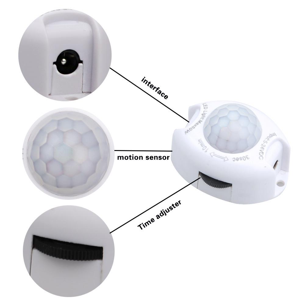 Motion Sensor DC 5V 12V Light Switch Movement Detector Activated Timer Automatic Pir Motion Sensor ON OFF for LED Strip Light