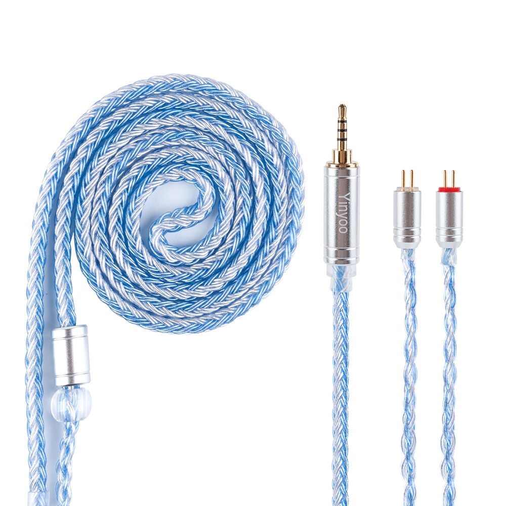 Yinyoo 16 Ader Hohe Reinheit Silber Überzogene Kabel 2.5/3.5/4,4 MM Mit MMCX/2Stift/QDC stecker Für TRN V90 BA5 KZ ZSX Blon bl-03 c12