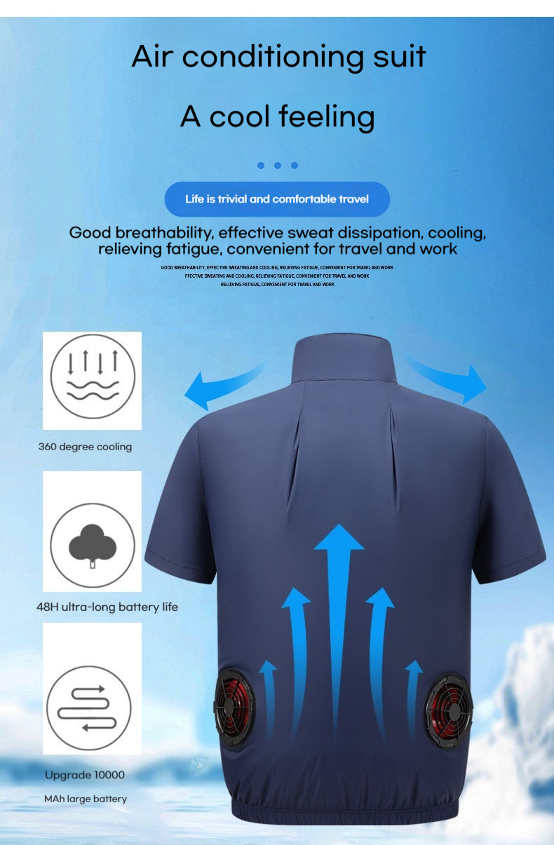 Summer Men's and Women's Outdoor Work Cooling Work Clothes Men's Intelligent Cooling Fan Air Conditioning Clothes