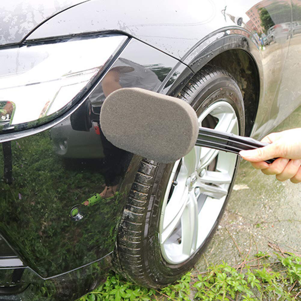Auto & auton renkaiden vanteen vahaus kiillotus sieni pesu puhdistusharja pitkä kahva harja vaha kiillotuspesukone pyyhkiä maalin hoito