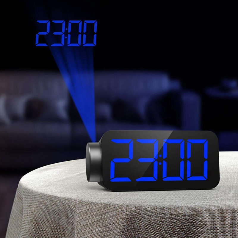 ! Projectie Wekker Radio Digitale Wekkers Voor Slaapkamers Screen Led Klok Met Usb Lader 3 Dimmer 12/24 Uur