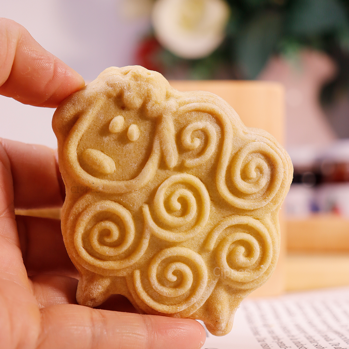 1 molde de madera para galletas de Navidad, patrones de animales, moldes para cortar galletas en relieve tallados en 3D, pájaro, oso, tigre, caballo, ardilla