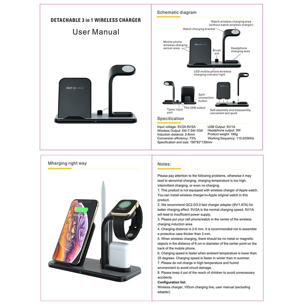 Wireless Charger Key Rack 3 in 1 Fast Charging Wireless Charger Rack for Sam... – Vicedeal