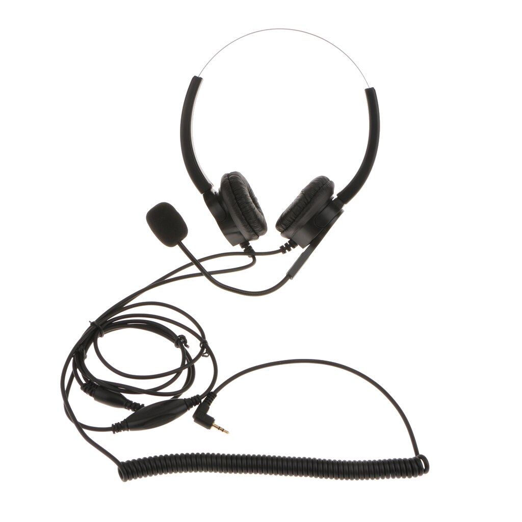 Hands-free Call Center Noise Cancelling Corded Headset Double Ear Headphone