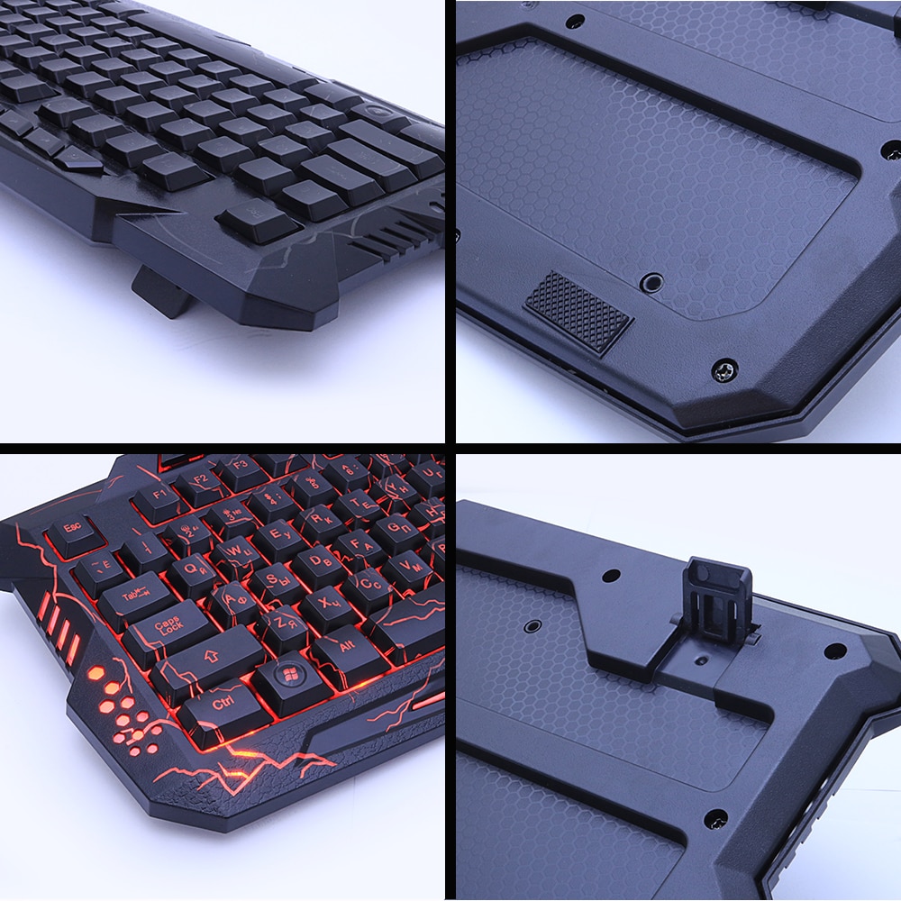 M200 Russische Gaming Toetsenbord Paars/Blauw/Rood Led Ademhaling Backlight Usb Wired Full Sleutel Muis Toetsenbord Combo Professionele gamer