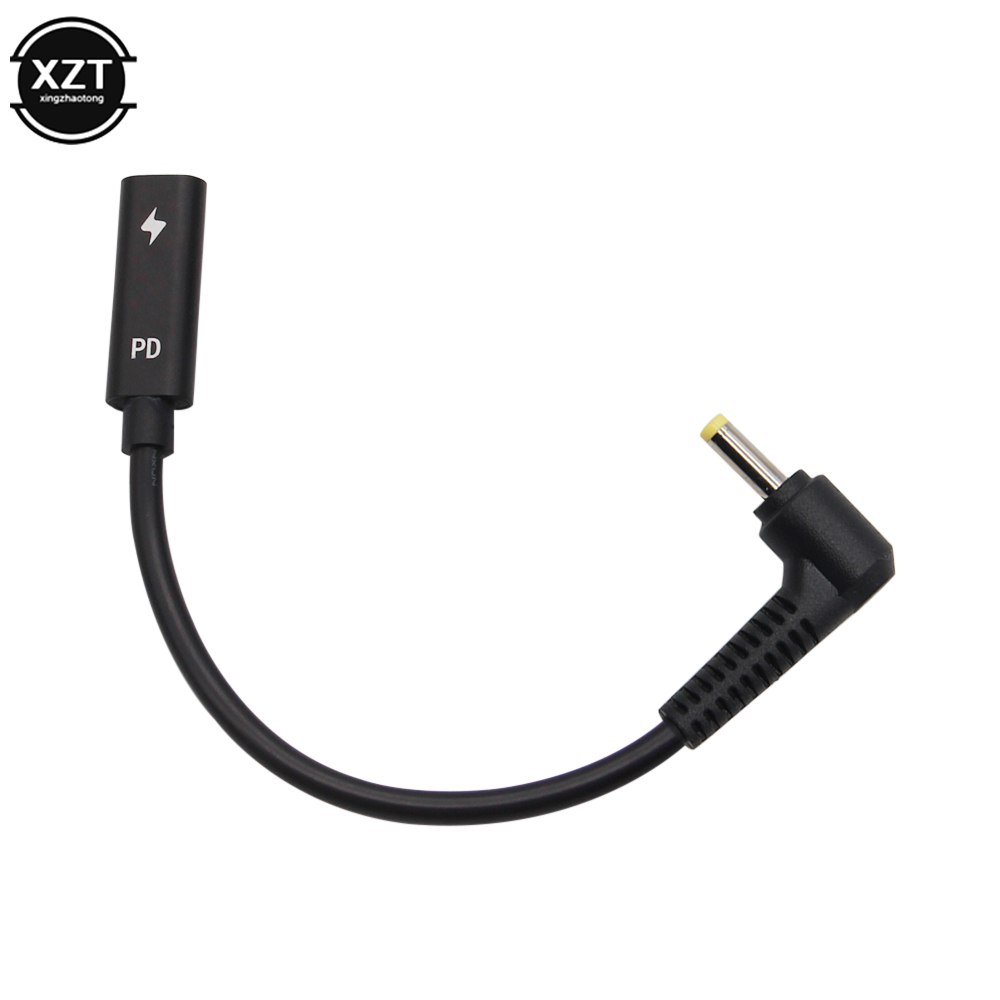 Usb Type-C Usb Vrouw Naar Dc 4.0*1.7Mm Mannelijke Interface Power Oplader Adapter Connector Voor Laptop Pd Snel Opladen Kabel