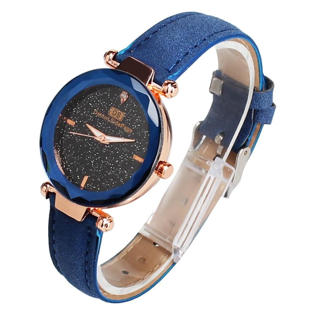 Vrouwen Horloge Strass Romantische Sterrenhemel Horloge Mode Dames Lederen Horloge Klok Voor Vrouwen Relogio Feminino Montre Femme: BU