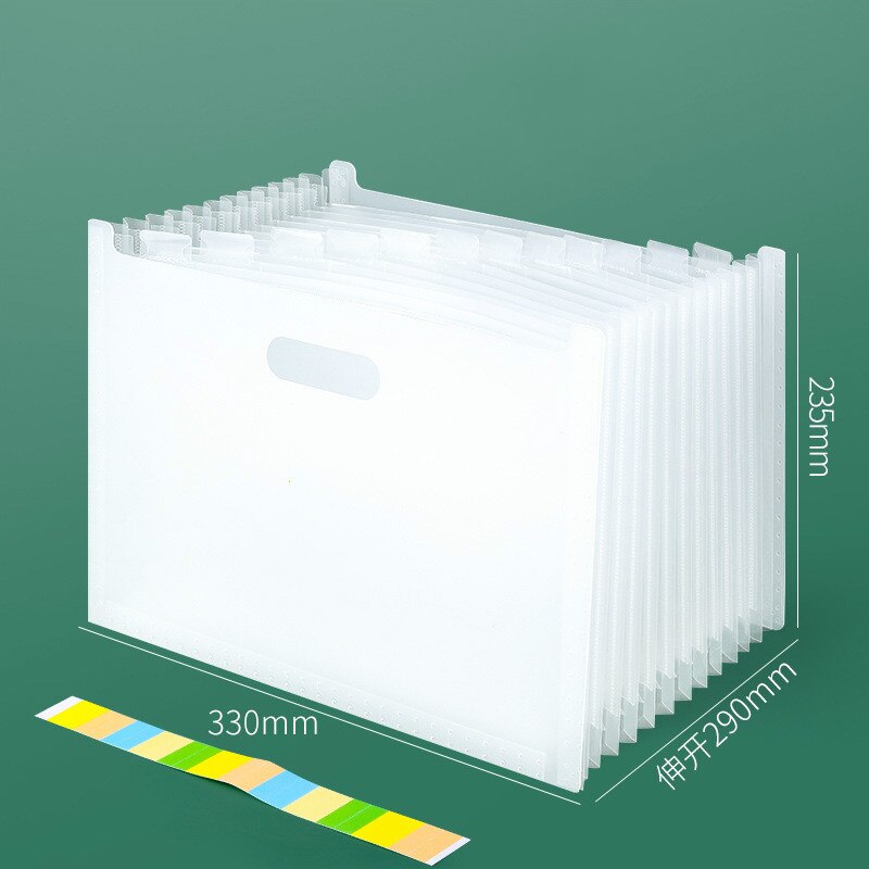 Desk File Folder Document Paper Organizer Storage Holder Multilayer Expanding Box School Office Stationery: B-transparent