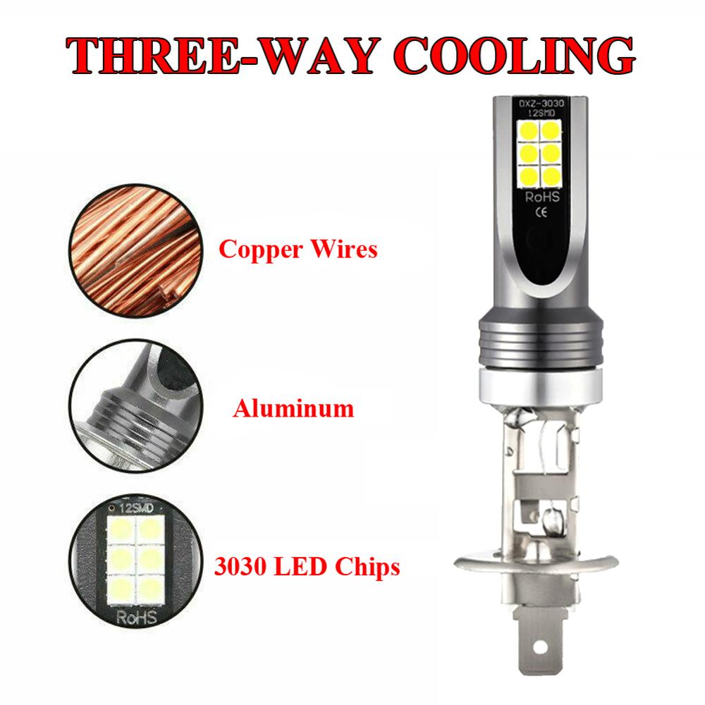 H1 Led Mistlamp Koplamp Kits 100W 14000LM High Power Lampen 6000K Wit Lampen