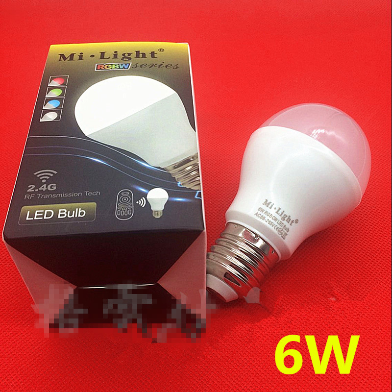 Milight – lampe Led 2.4G avec contrôleur Wifi, GU10, E27, 4, 6, 9W, RGBW, RGBWW, télécommande à quatre zones, variable