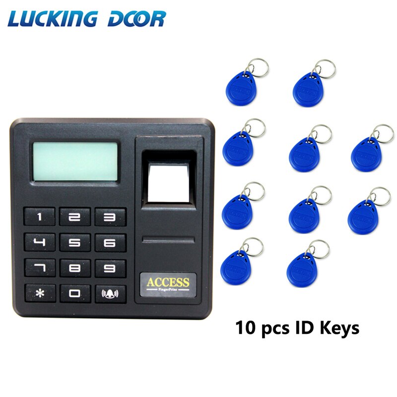 Standalone Biometric Fingerprint Access Control Single Door Controller Standalone Keypad RFID Card Door Entry: AC and 10 blue key
