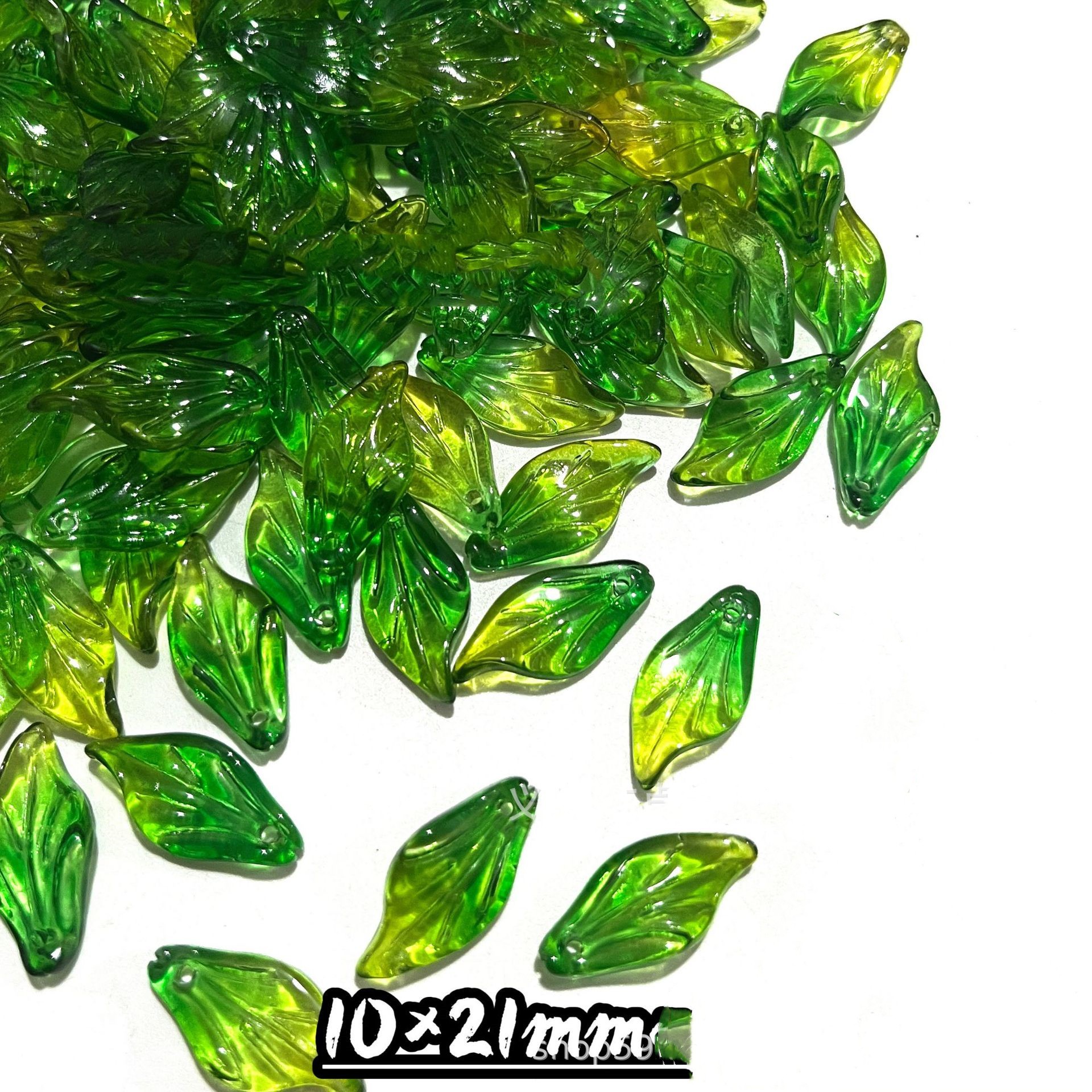 30/50 Uds. Cuentas de hojas de cristal para joyería, cuentas de hojas verdes de Murano para hacer pulsera, collar, accesorios DIY hechos a mano a granel: Chocolate / other