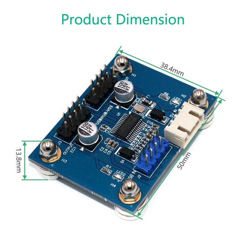 4- port usb 2.0 hub modul med sata strømkabel og netic base 180 graders ind til desktop, tastatur, mus, usb flashdrev