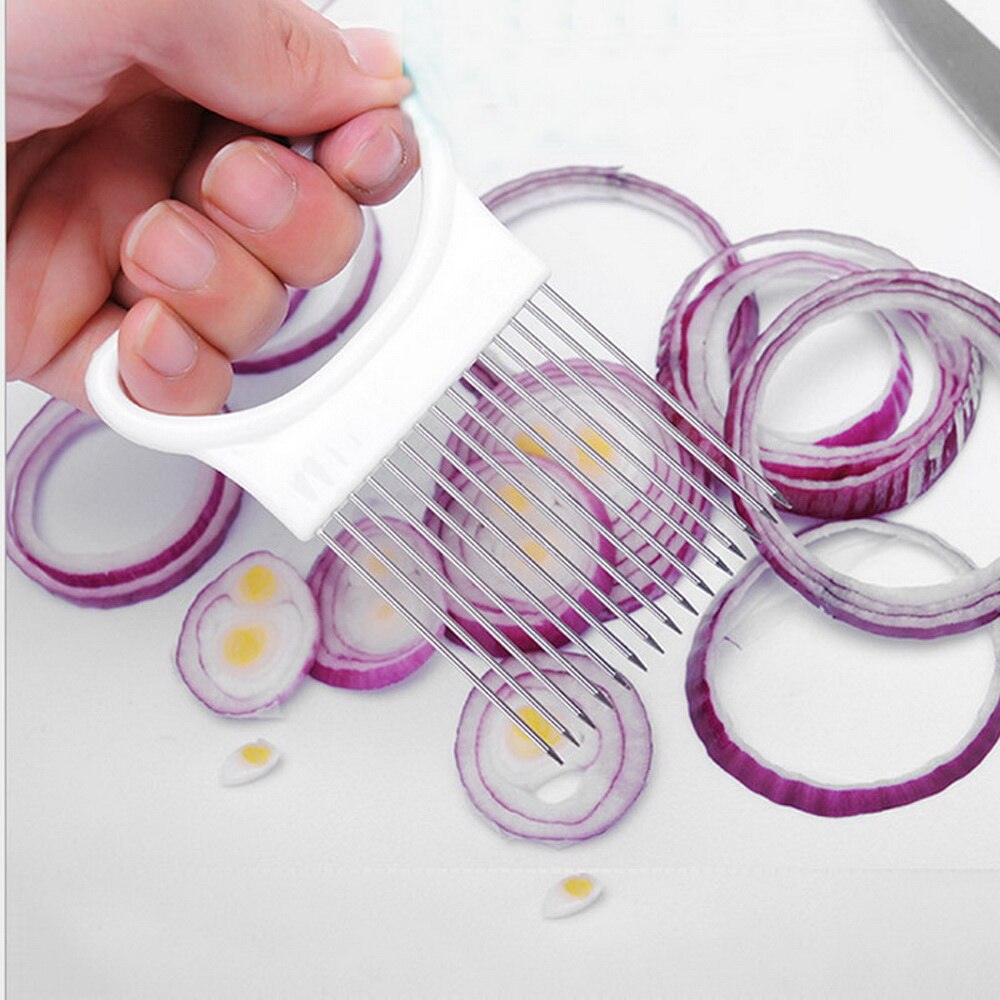 Kitchen Gadgets Onion Slicer Tomato Vegetables Safe Fork vegetables Slicing Cutting Tools