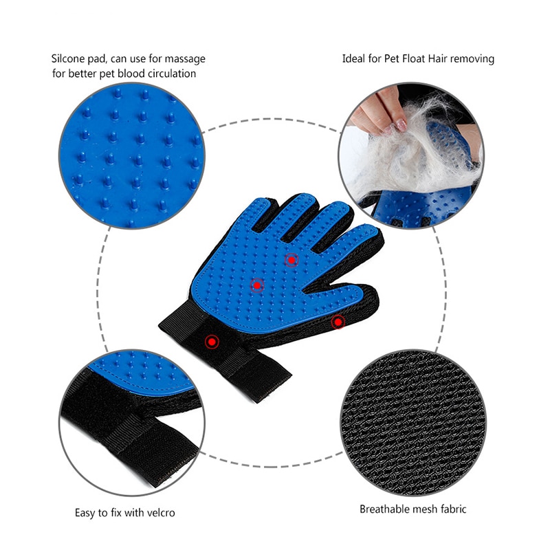 Gant de peigne pour brosse à poils d'animaux de compagnie, accessoire de Massage pour le nettoyage des poils de chiens et de chats, fourniture de toilettage