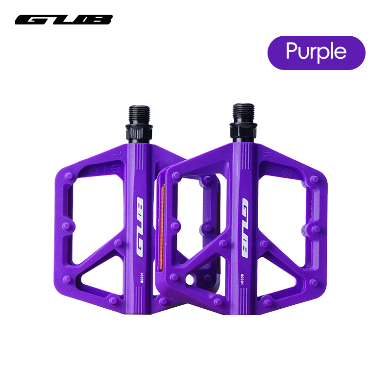 Pedali piatti in nylon migliorati Pedale per bicicletta Dual DU Pedali per bici da MTB Chiodi per piedi antiscivolo leggeri Accessori per biciclette Ciclismo: Viola