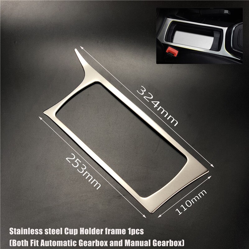 Car Accessories Gearbox Water Cup Holder Panel Trim Interior Decoration Frame sticker For Ford Focus 3 mk3: Steel Cup Holder 1pc