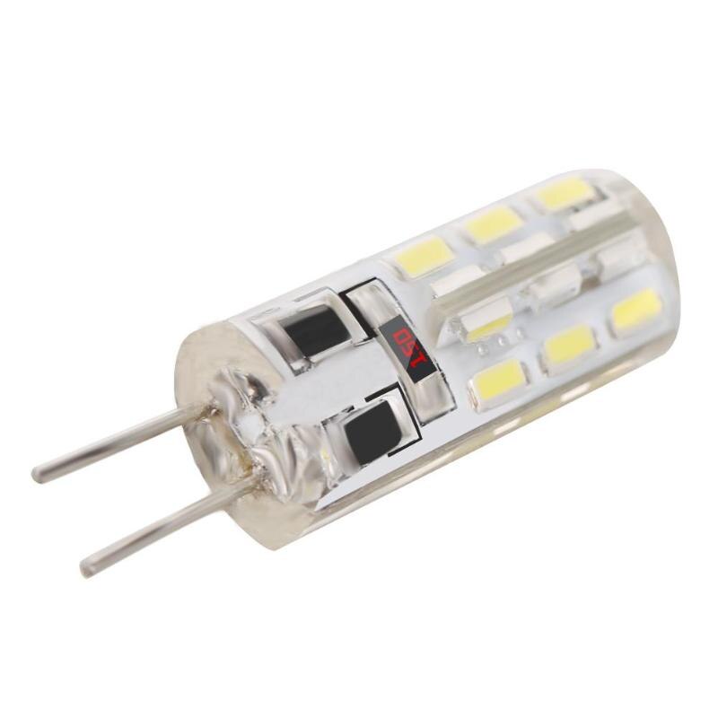 Smd 3014 g4 led lampa 2w dc 12v vita 24 led silikon majs glödlampa 110lm halogenljus