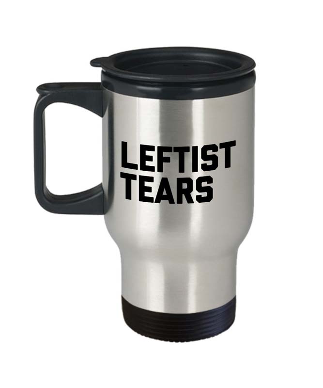 Grappige Thee Mok Leftists Reizen Mok-De Lefties Warm Of Koud Reizen Mok Rvs koffiekopje met handvat-Grote