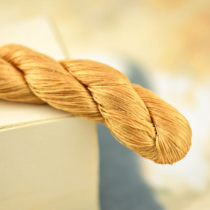 1 pièces/400m fil à broder en soie/100% fil de soie/broderie à la main point de croix/jaune doré/9 couleurs dégradé: 4