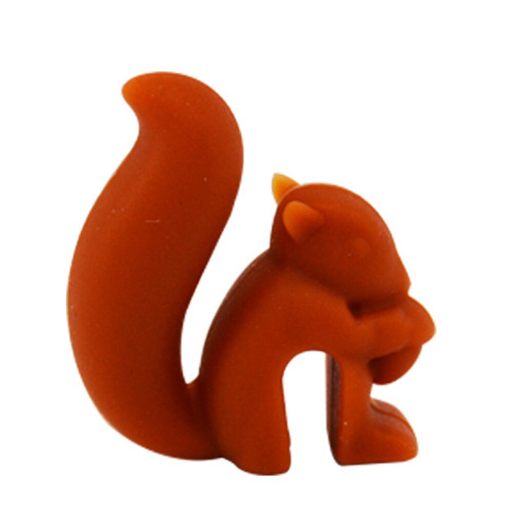 1/5pcs Cute Squirrel Shape Tea Bag Hanging Tea Infuser Cup Clip Colorful Recognizer Tea Bag Recognizer Party Supplies Barware: Brown OPP bag