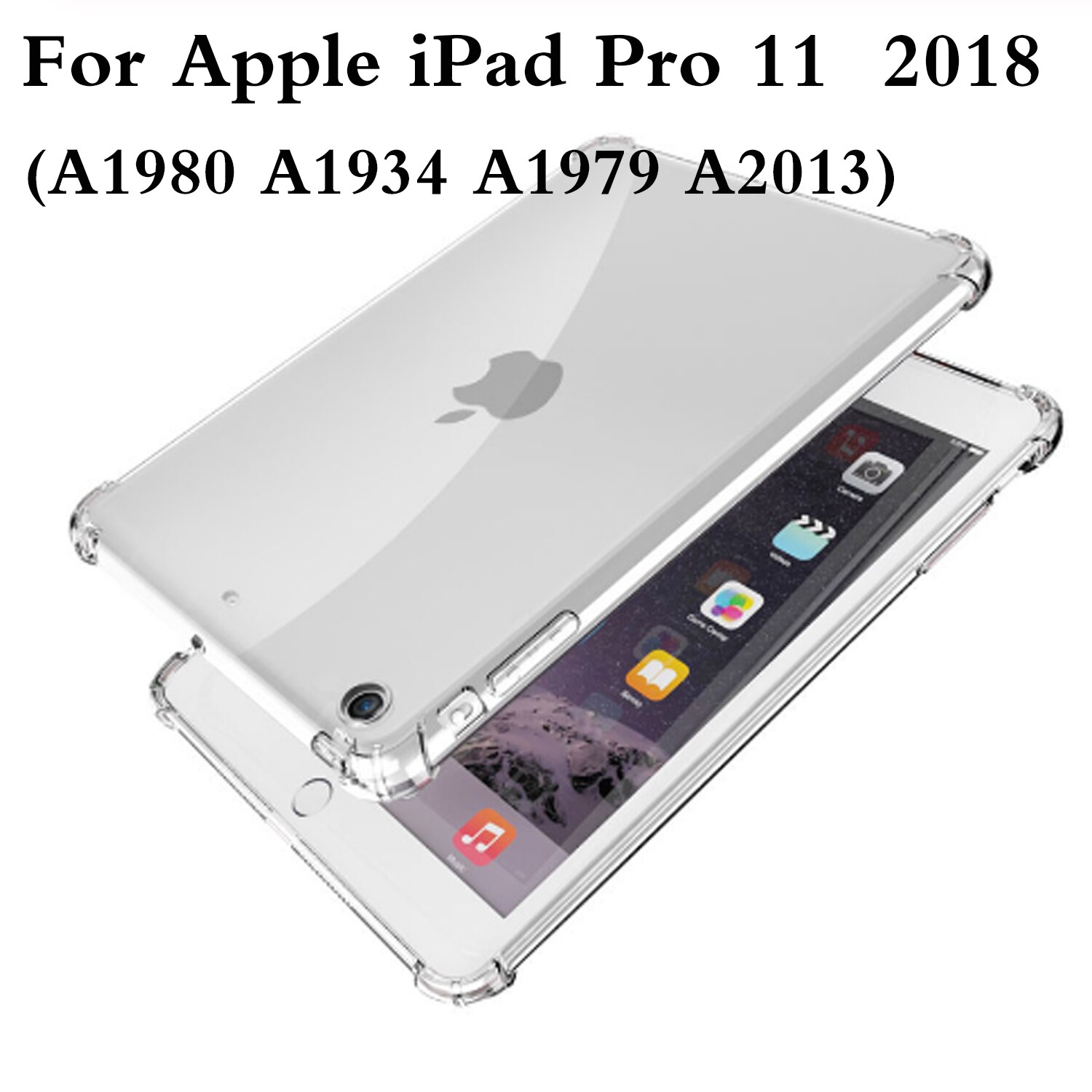 Dla iPad 9.7 2017 2018 2019 10.2 5th 6th 7th generacji przypadku odporność na upadek miękkie etui TPU dla iPad powietrza 1 2 3 Pro 9.7 10.5 11: ipad pro 11 2018