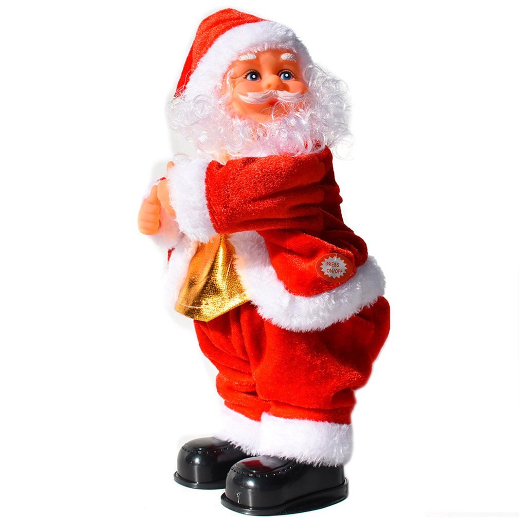 God jul elektrisk santa claus dukke santa claus dekoration til desktop vindue flannel julepynt til hjemmet: Tommelfinger