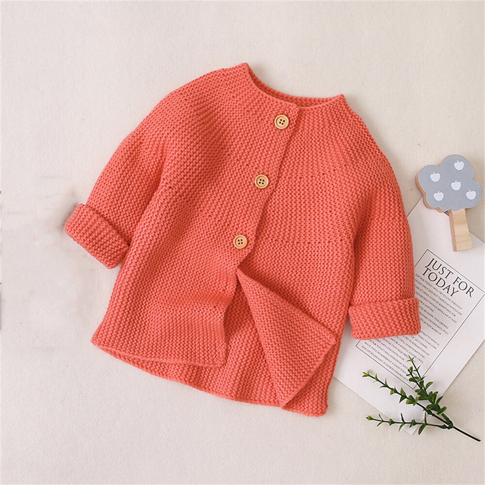 Lente Herfst Baby Jongens Meisjes Trui Peuter Dikke Gebreide Vesten Pasgeboren Lange Mouwen Zachte Baby Jas Casual Baby Truien top: Oranje / 100