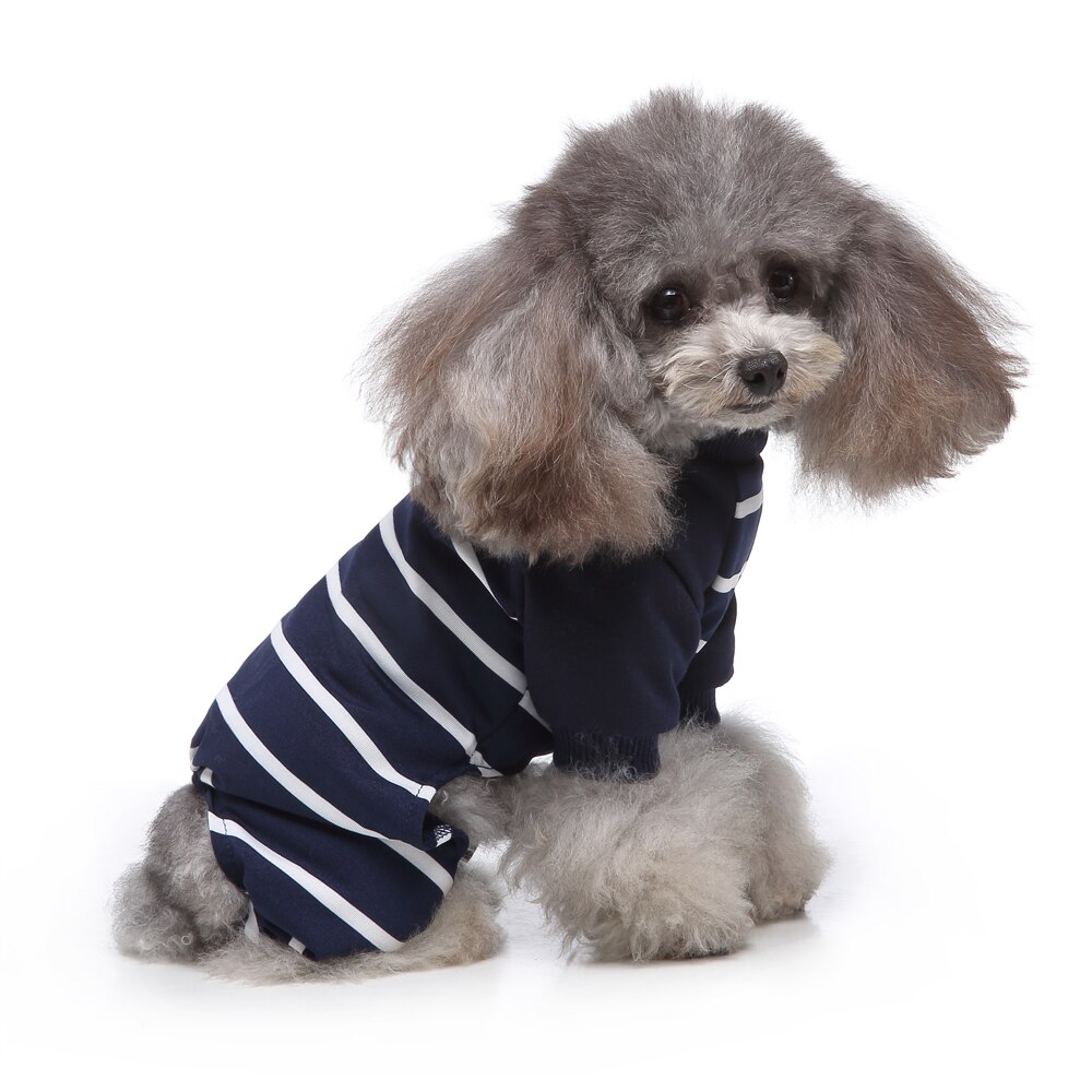 Jumpsuit Pyjama Puppy Kat Winter Kleding Pyjama Terrier Pyjama Overalls Puppy Cat Kleding Kleding Pyjama Voor Kleine Honden C: Blue contrast / Xl