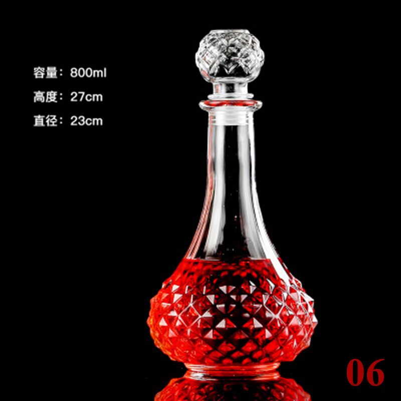 GLA-133-A de bouteille en verre de décanteur de vin clair de 750-1000ml: 06