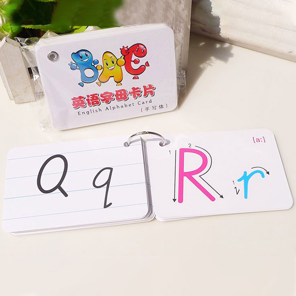 26 Letters Home Kindergarten For Kids Cognitive With Buckle Uppercase Lowercase Early Education English Flash Card Alphabet