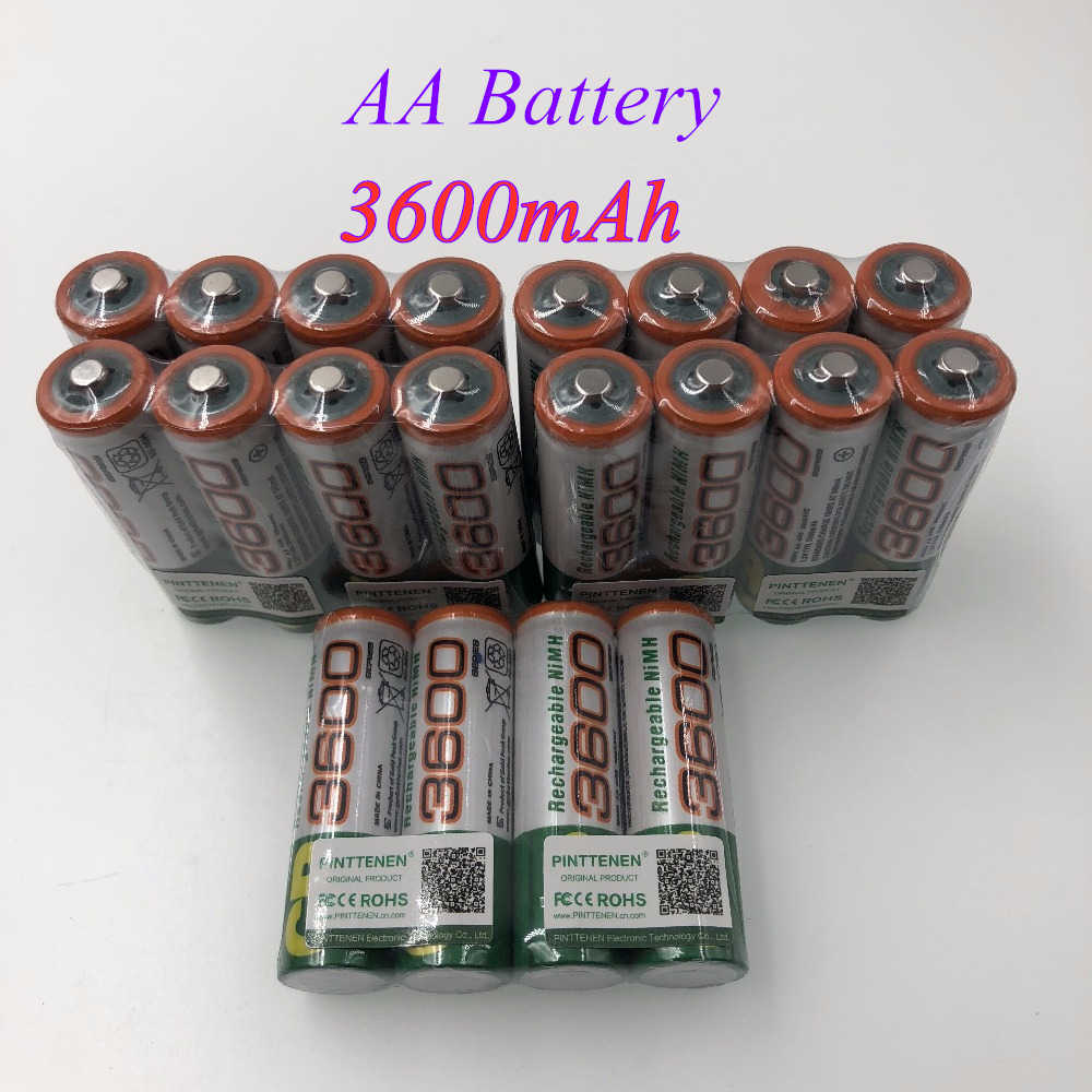100% Origina 1.2 V AA 3600mAh NI MH Pre-Charged Batteries Ni-MH Rechargeable AA 3600 Battery For Toys Camera Microphone