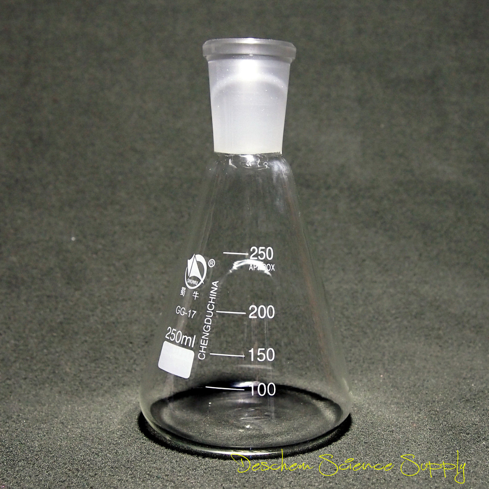 250 ml, 24/40, Glas Erlenmeyer, Chemie Conische Fles, Laboratorium Glaswerk