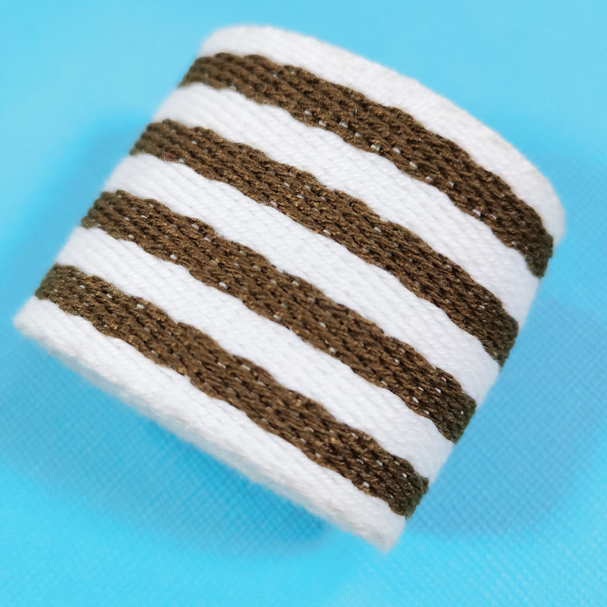 38mm Coloful Polyeste Webbing Striped Heavy weight Purse Straps Belting Bag Bandles Bag Strap for Tote Bag Upholstery Webbing: 06-brown