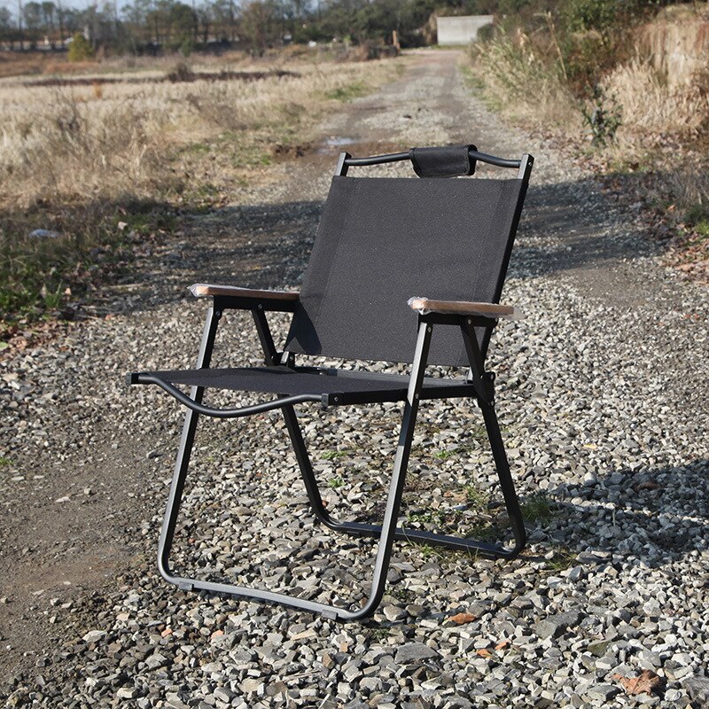 Podróżne krzesełko składane krzesło piknikowe krzesło plażbyć winnym krzesło z drewna Kermit krzesło na wolnym powietrzu kemping krzesło wędkarskie popularne Dropshipping: Iron Pipe czarny L