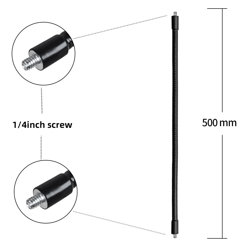 Supports de bâton de Selfie monopode à tige en métal Flexible avec vis de 1/4 pouces/bras d'extension de tête sphérique pour trépied d'appareil photo téléphone portable: bleu foncé