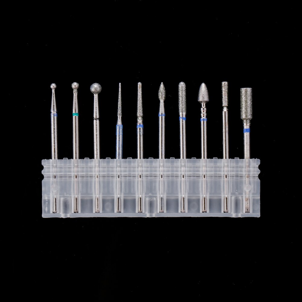 10Pcs Nagel Boren Elektrische Manicure Machine Cutter Diamond Bestand Gel Polish Kit Set Cuticle Schoon Pedicure Slijpen Hoofd