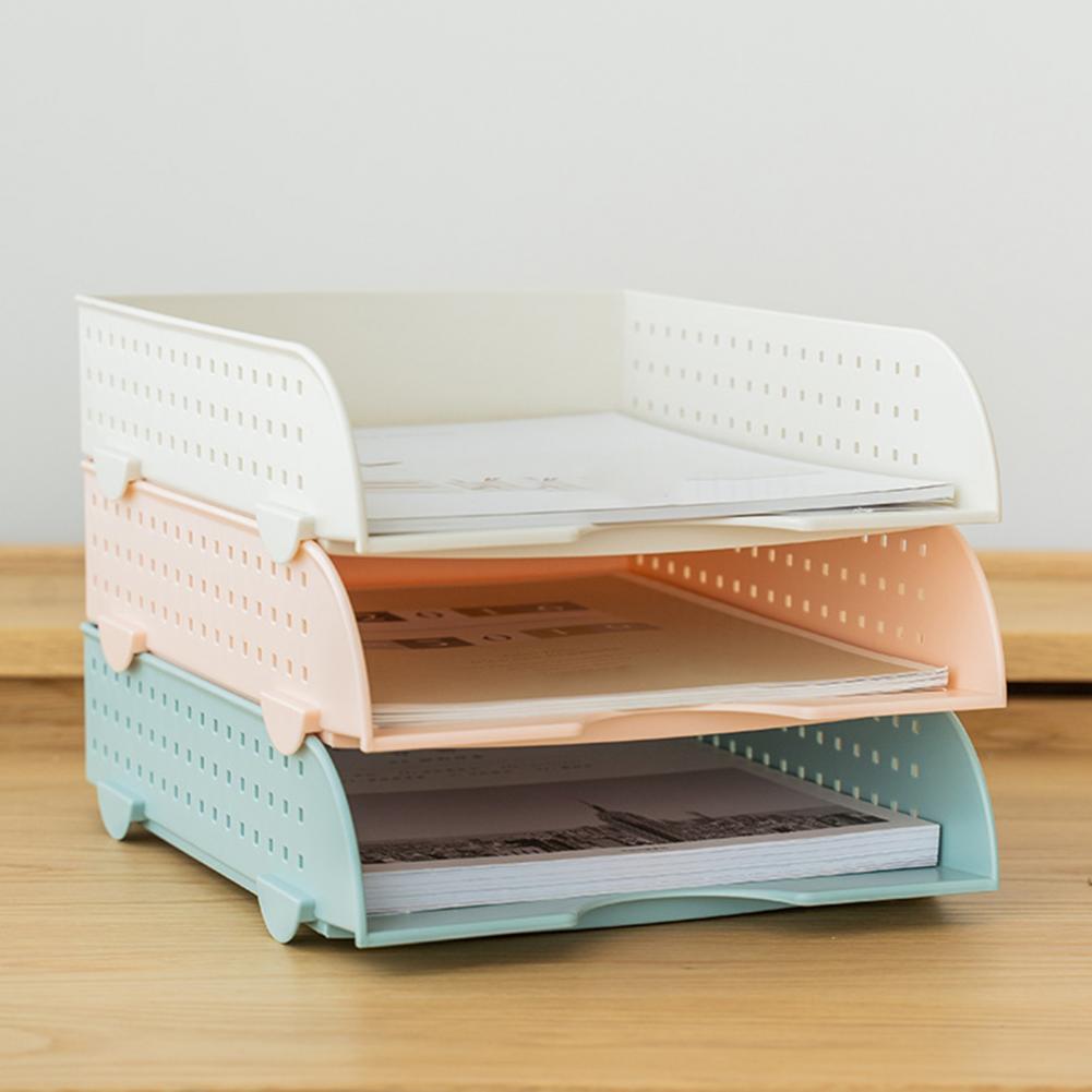 Large Capacity Premium A4 Paper File Organizer Plastic Rack Document Tray for Household