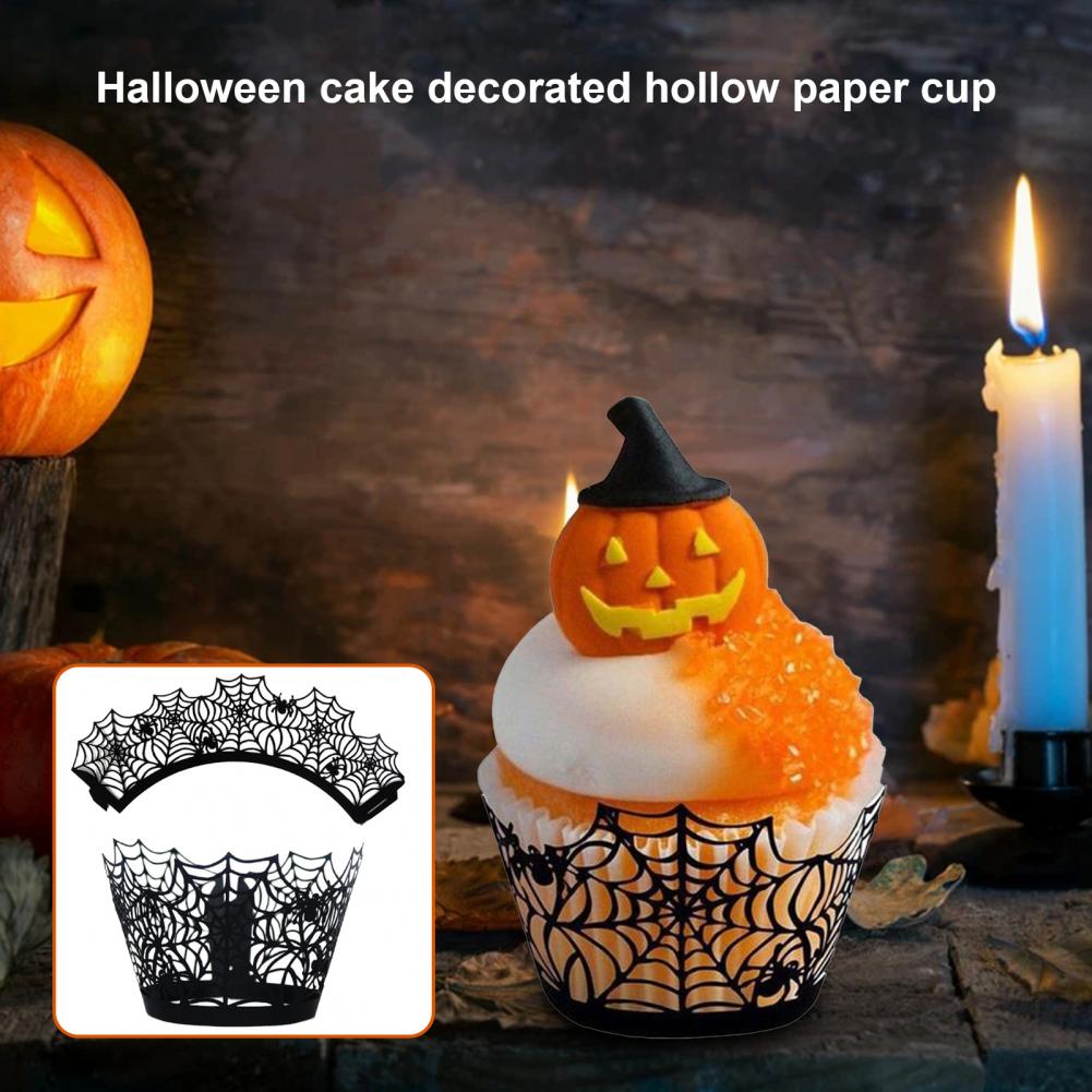 Cupcake Wraps Lightweight Cake Cups Wrappers Paper Fine Workmanship Practical Wide Application Halloween Cupcake Wraps