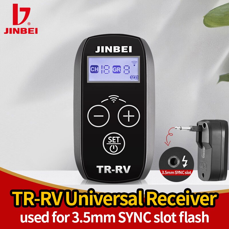JINBEI TR-RV Wireless Trigger Receiver 2.4GHz for 3.5mm Plug SYNC Flash Remote Control for TR-Q7 TR-Q6 TR-V6 TRS-V Trigger