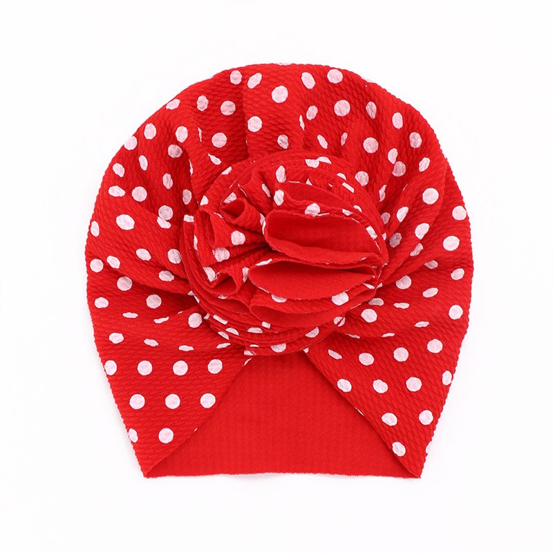 Tulbandhoedjes met stippen voor meisjes, bloeiende babyhoedjes, elastische babytulbandhoedjes voor meisjes, hoofdband, haarband voor baby's, mutsje: Rode stippen