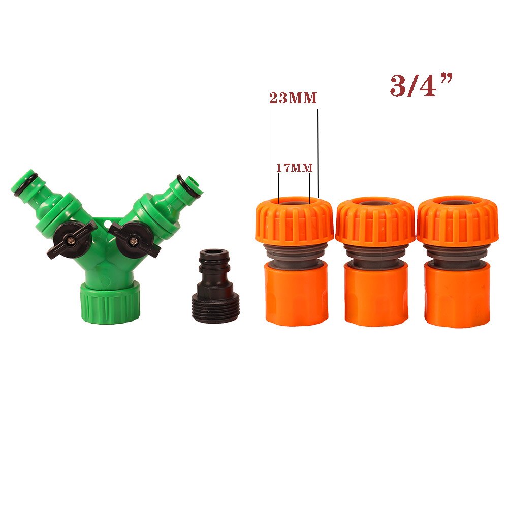 Tuinslang Tap 3 Way 1/2 3/4 1 "Y Connector Snelkoppeling Irrigatie Klep DN15 DN20 DN25 Tuin Water splitter 1Set