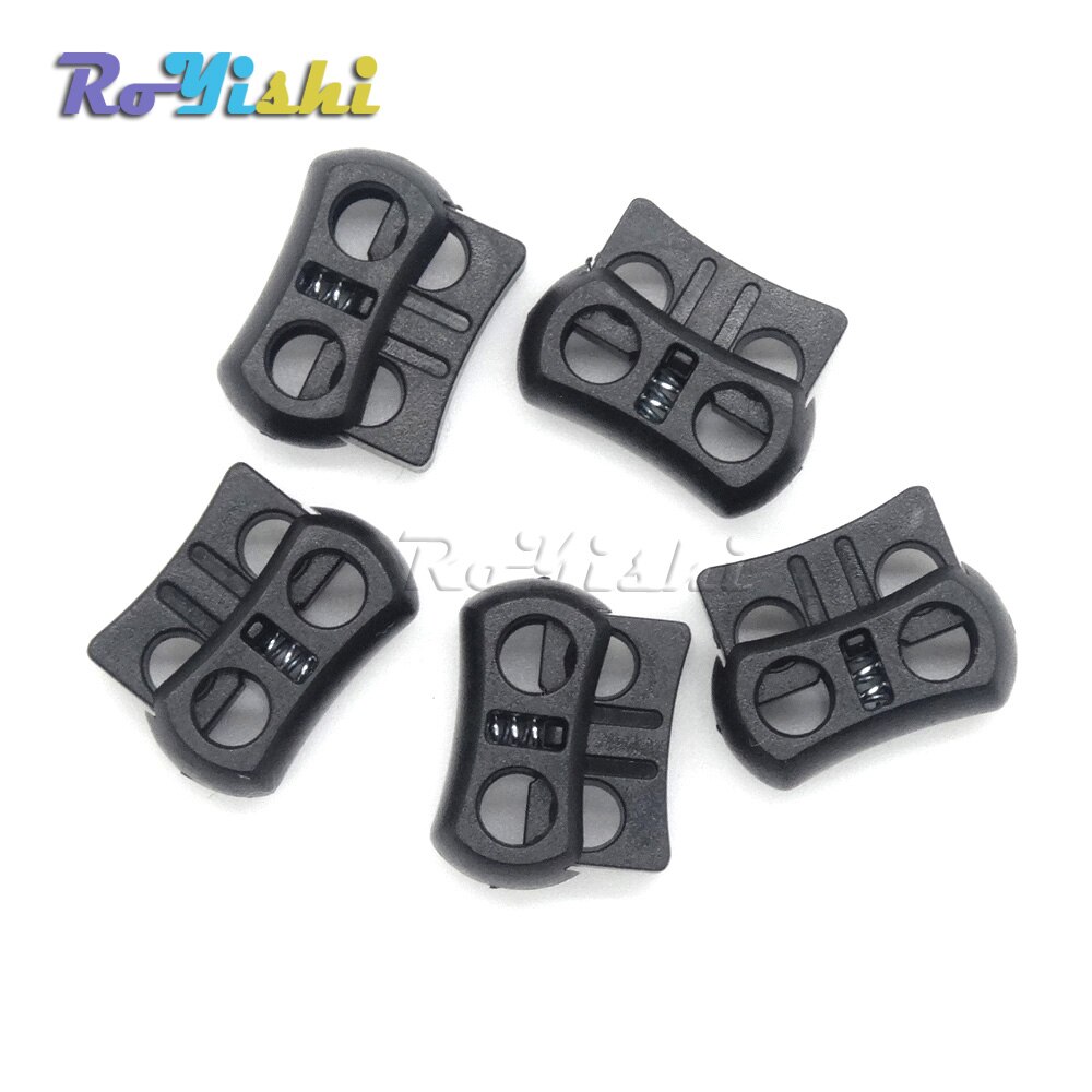 10pcs/pack 2 Holes Cord Lock Toggle Stopper Plastic toggle clip Black 15mm*20mm*7.5mm