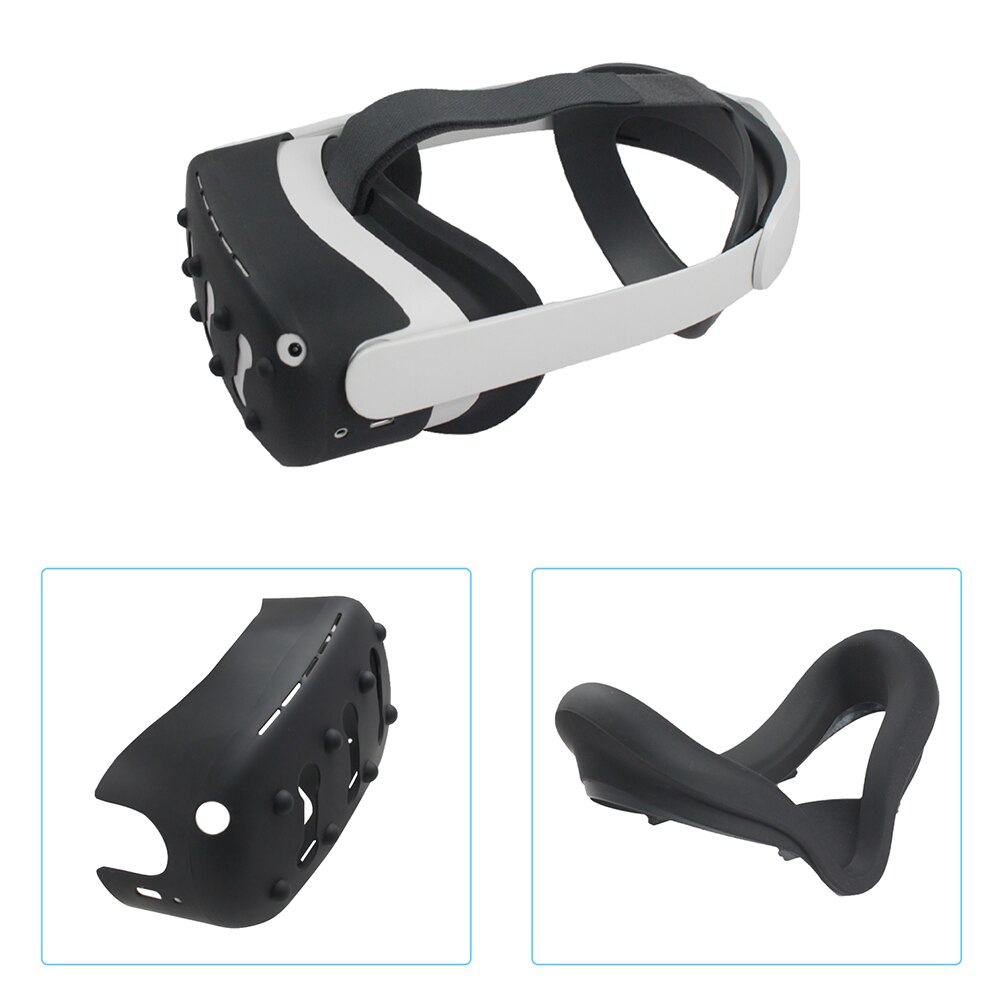 Vr-touch-controller-griffabdeckungen, augenmaske, kameralinsenschutzhülle + knöchelriemen, passend für oculus quest 2 vr zubehör